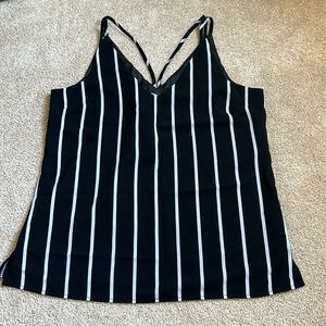 Jules & Leopold Black & White Striped Lightweight Tank   Size Medium
